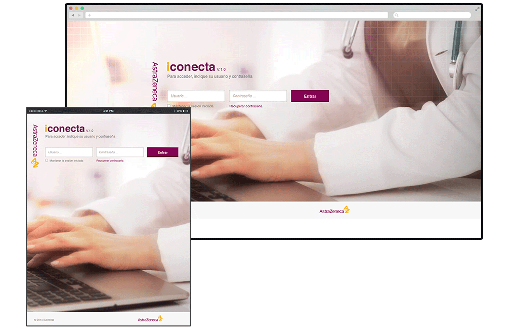 Pantallazos de la web app iConecta
